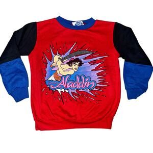 Vintage Disney Aladdin graphic color block 90s sweatshirt kid size 5/6